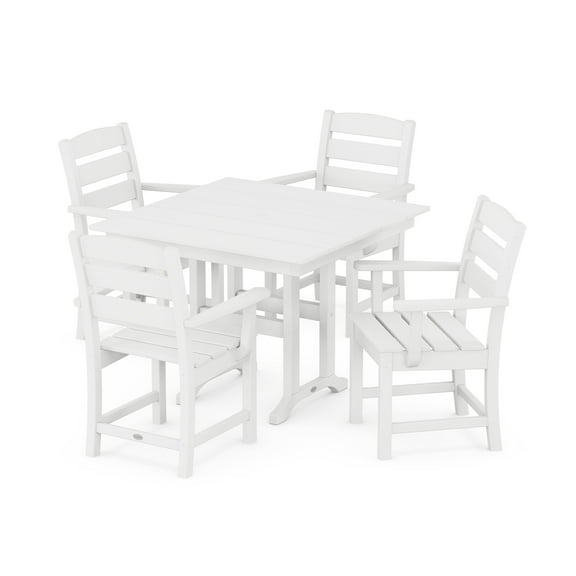 POLYWOOD Lakeside 5-Piece Farmhouse Dining Set in White