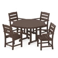 thumbnail image 1 of POLYWOOD Lakeside 5-Piece Round Arm Chair Dining Set in Mahogany, 1 of 1