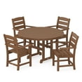thumbnail image 1 of POLYWOOD Lakeside 5-Piece Round Arm Chair Dining Set in Teak, 1 of 1