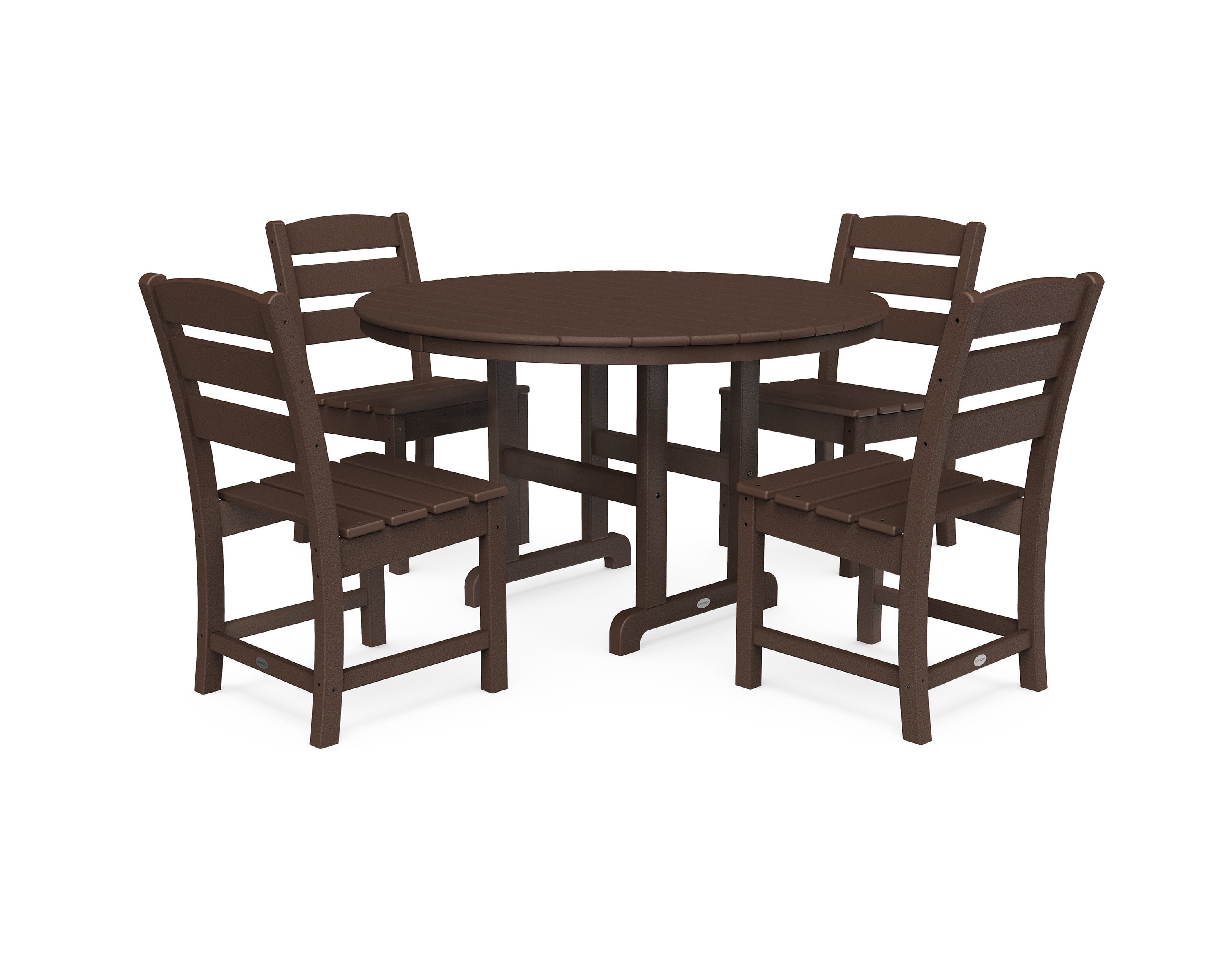 Mahogany 4-Person Round Patio Dining Set with Side Chairs