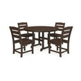 thumbnail image 1 of POLYWOOD Lakeside 5-Piece Round Side Chair Dining Set in Mahogany, 1 of 2