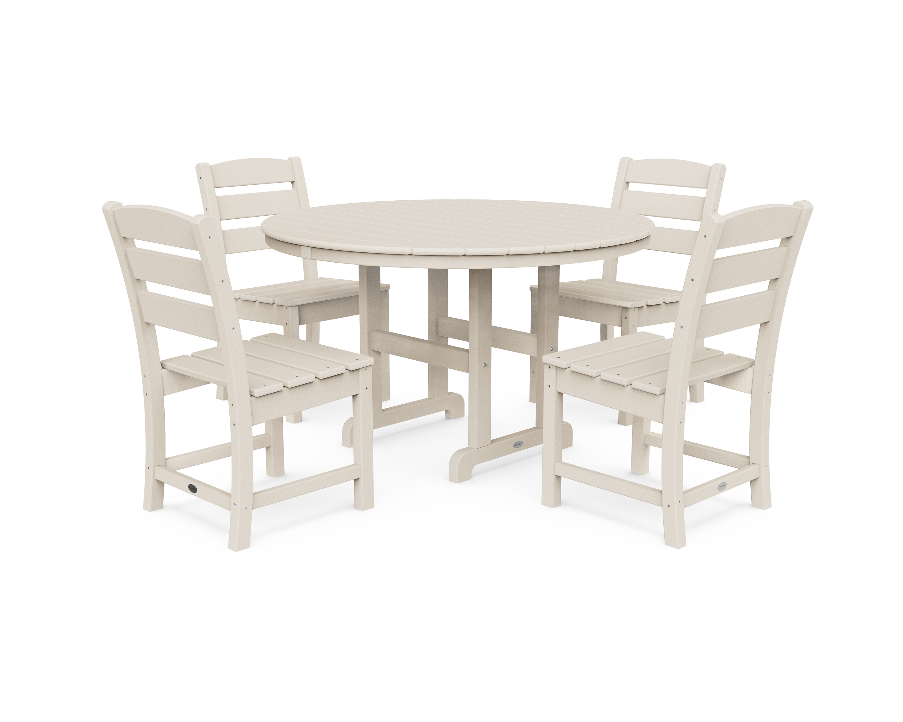 POLYWOOD Lakeside 5-Piece Round Side Chair Dining Set in Sand - image 1 of 1