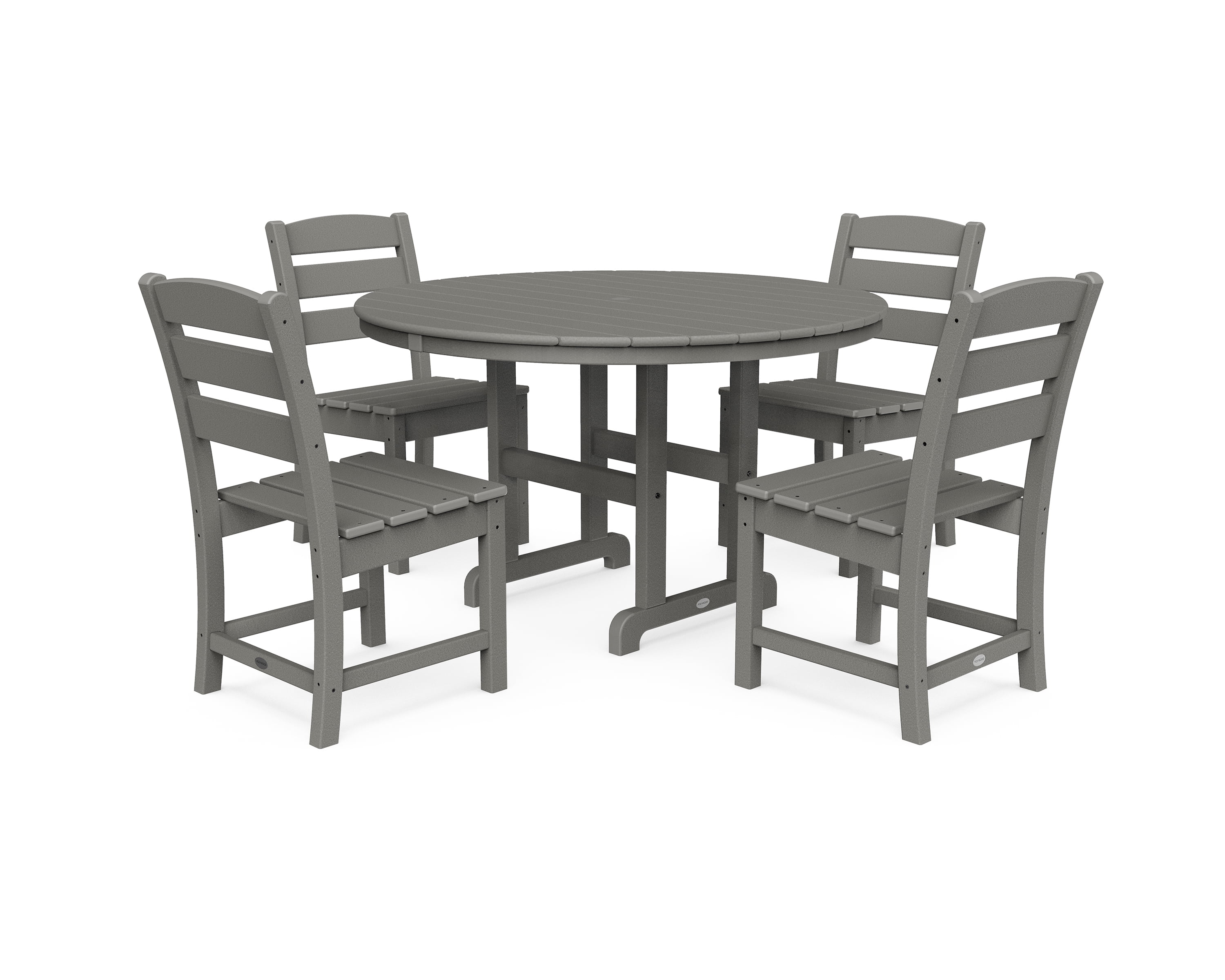 Slate Grey Round Plastic Patio Dining Set for 4