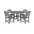 thumbnail image 1 of POLYWOOD Lakeside 5-Piece Round Side Chair Dining Set in Slate Grey, 1 of 2