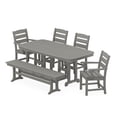 thumbnail image 1 of POLYWOOD Lakeside 6-Piece Dining Set with Bench in Slate Grey, 1 of 1