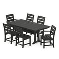 thumbnail image 1 of POLYWOOD Lakeside 7-Piece Farmhouse Trestle Dining Set in Black, 1 of 1