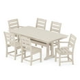 thumbnail image 1 of POLYWOOD Lakeside 7-Piece Farmhouse Trestle Dining Set in Sand, 1 of 1
