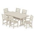 thumbnail image 1 of POLYWOOD Lakeside 7-Piece Nautical Trestle Dining Set in Sand, 1 of 1