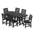 thumbnail image 1 of POLYWOOD Lakeside 7-Piece Transitional Plastic Dining Furniture Set Black, 1 of 1