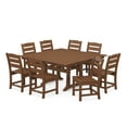 thumbnail image 1 of POLYWOOD Lakeside 9-Piece Farmhouse Trestle Dining Set in Teak, 1 of 1