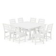 thumbnail image 1 of POLYWOOD Lakeside 9-Piece Farmhouse Trestle Dining Set in White, 1 of 1