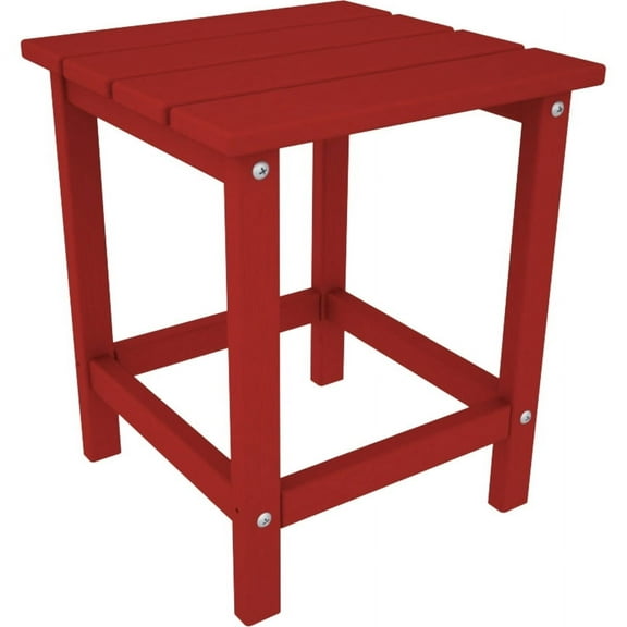 POLYWOOD Long Island 18" Side Table in Sunset Red