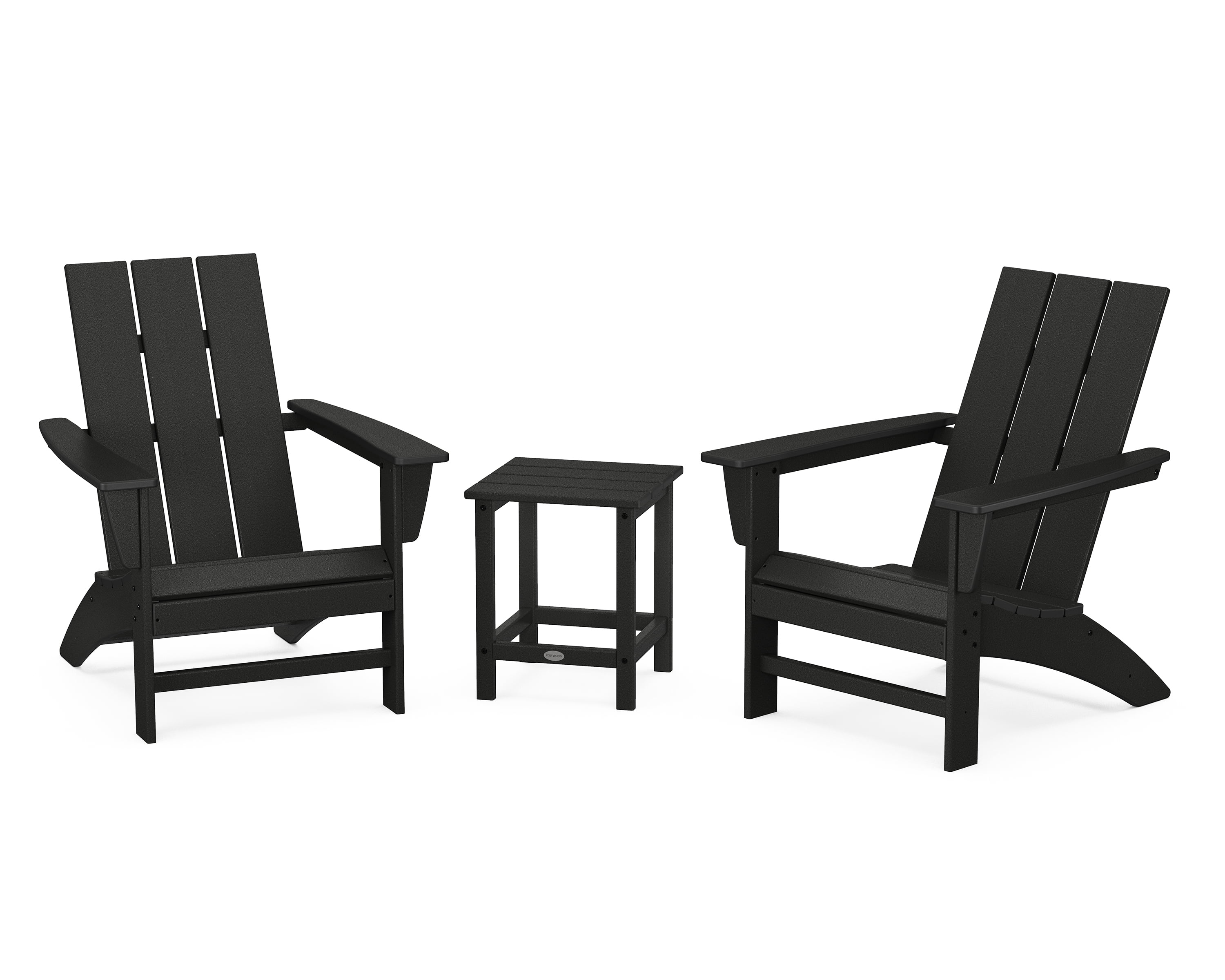 Black Modern 3-Piece Adirondack Set with Side Table