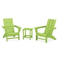 thumbnail image 1 of POLYWOOD Modern 3-Piece Adirondack Set with Long Island 18" Side Table in Lime, 1 of 1