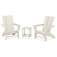 thumbnail image 1 of POLYWOOD Modern 3-Piece Curveback Adirondack Set with Long Island 18" Side Table in Sand, 1 of 1