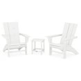 thumbnail image 1 of POLYWOOD Modern 3-Piece Curveback Adirondack Set with Long Island 18" Side Table in White, 1 of 1