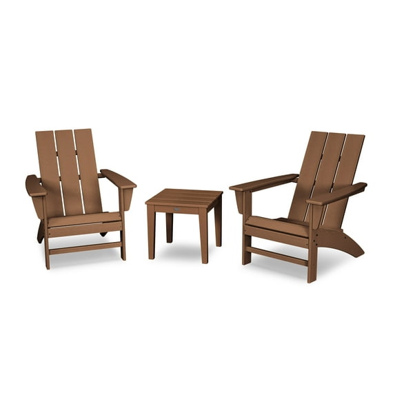 POLYWOOD Modern Adirondack 3-Piece Set in Teak