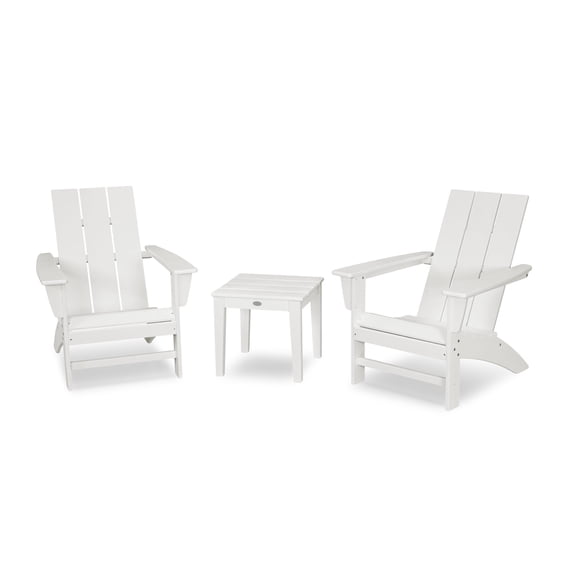 POLYWOOD Modern Adirondack 3-Piece Set in White