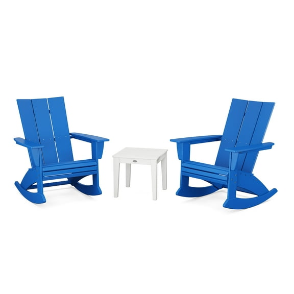 Modern Curveback 3-Piece Adirondack Rocking Chair Set