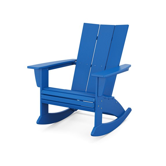 POLYWOOD Modern Curveback Adirondack Rocking Chair in Pacific Blue