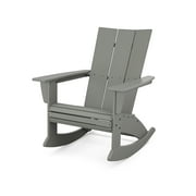 POLYWOOD Modern Curveback Adirondack Rocking Chair in Slate Grey