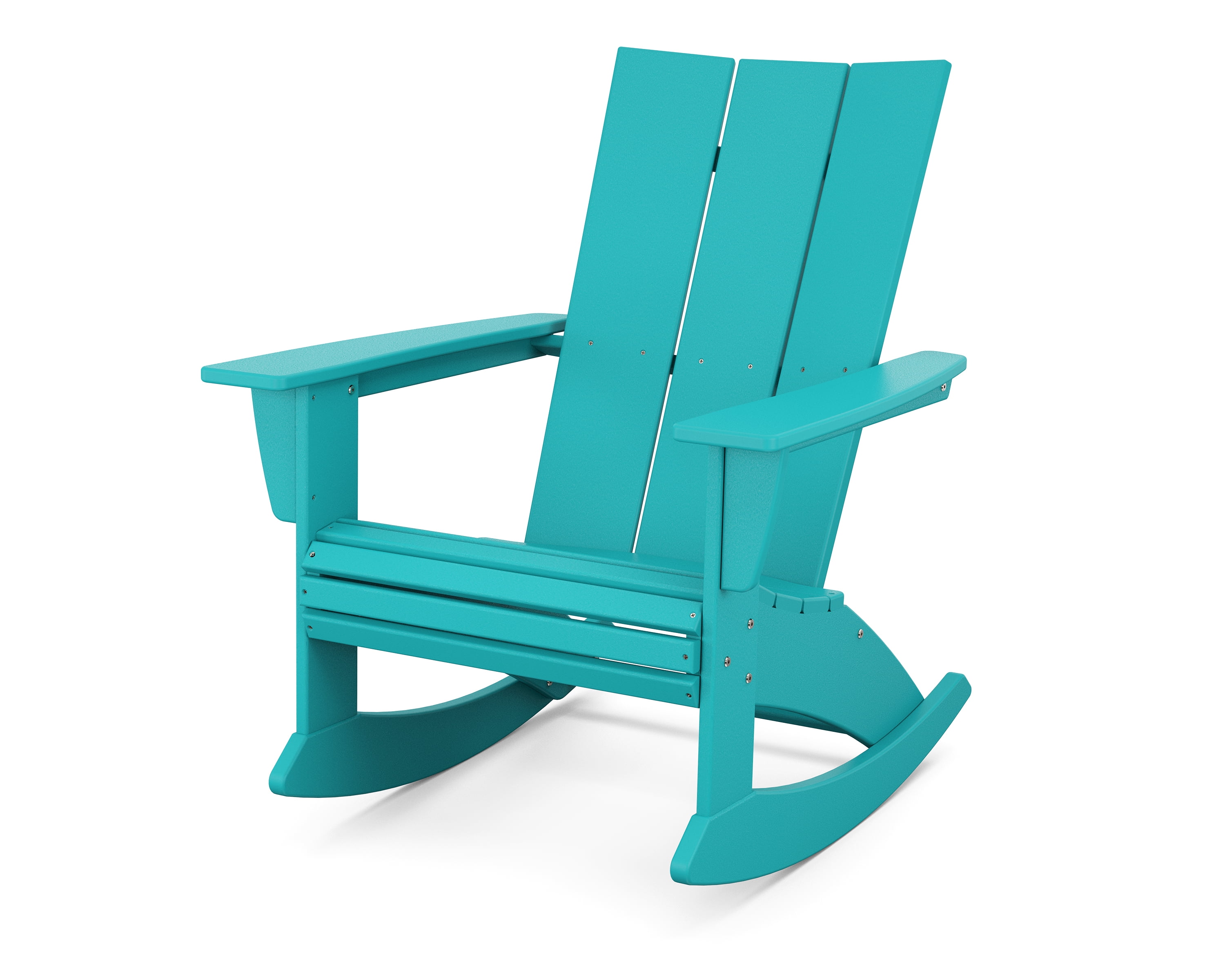 POLYWOOD Modern Curveback Outdoor Adirondack Rocking Chair in Aruba ...