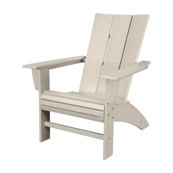 POLYWOOD Modern Curveback Outdoor Adirondack Chair in Sand