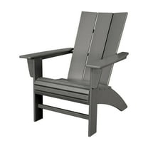 POLYWOOD Modern Curveback Outdoor Adirondack Chair in Slate Grey
