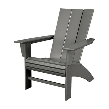 POLYWOOD Modern Curveback Outdoor Adirondack Chair in Slate Grey