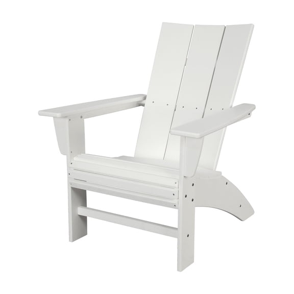 POLYWOOD Modern Curveback Outdoor Adirondack Chair in White