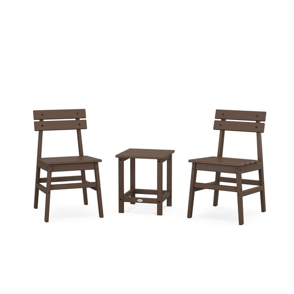POLYWOOD® Modern Studio Plaza Chair 3-Piece Seating Set in Mahogany