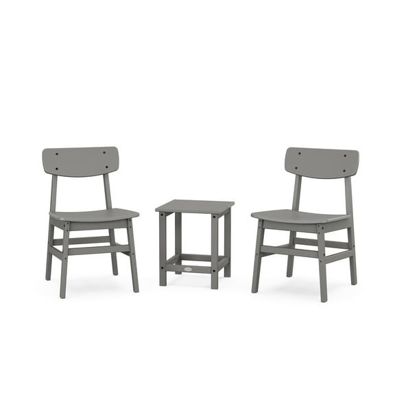POLYWOOD Modern Studio Urban Chair 3-Piece Seating Set in Slate Grey