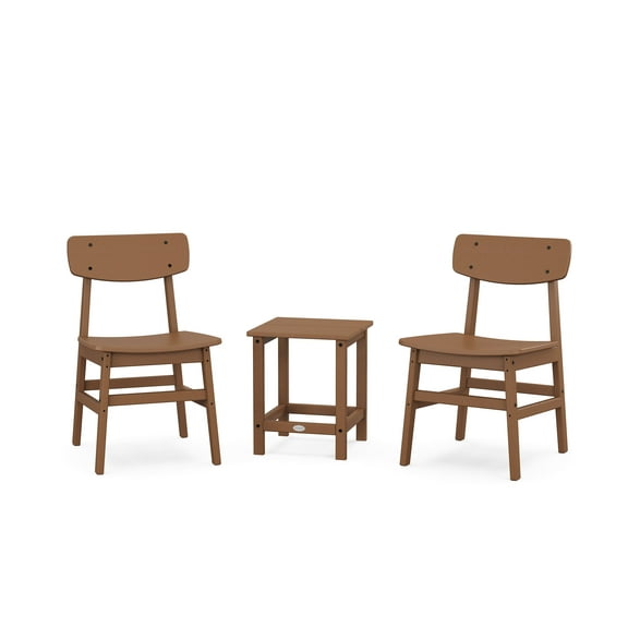 POLYWOOD Modern Studio Urban Chair 3-Piece Seating Set in Teak