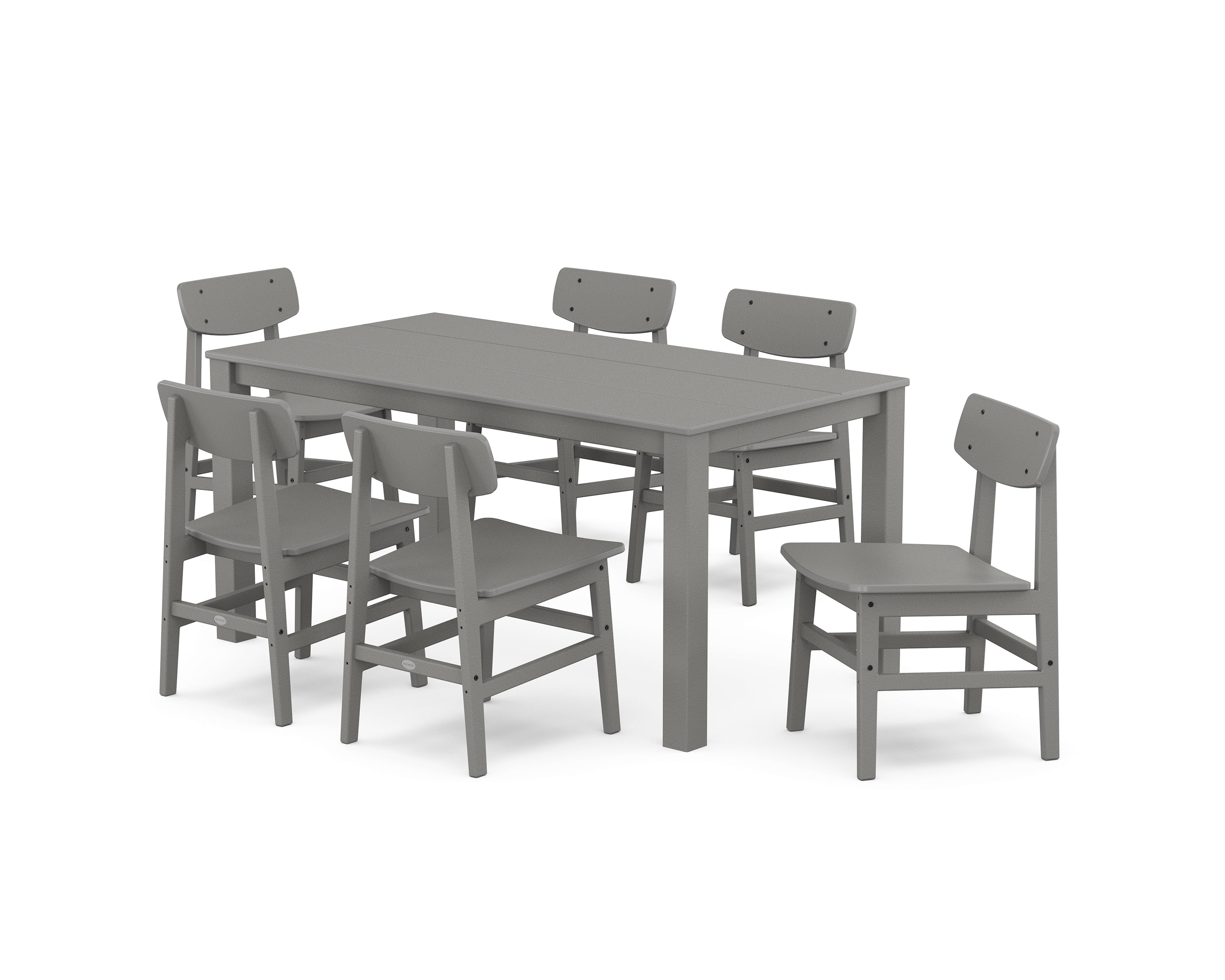 Slate Gray 7-Piece Modern Studio Urban Dining Set