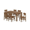 thumbnail image 1 of POLYWOOD® Modern Studio Urban Chair 7-Piece Parsons Table Dining Set in Teak, 1 of 1
