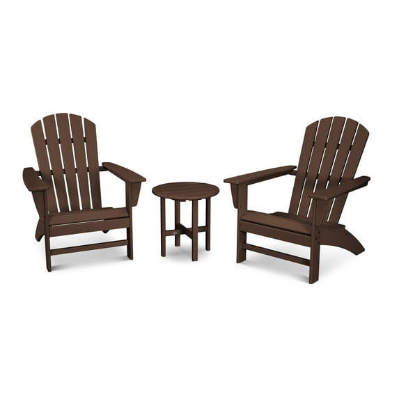 POLYWOOD Nautical 3-Piece Adirondack Set in Mahogany