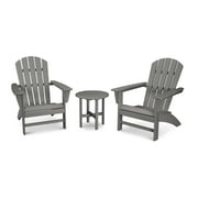 POLYWOOD Nautical 3-Piece Adirondack Set in Slate Grey