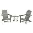thumbnail image 1 of POLYWOOD Nautical 3-Piece Adirondack Set with South Beach 18" Side Table in Slate Grey, 1 of 1