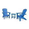 thumbnail image 1 of POLYWOOD Nautical 3-Piece Curveback Outdoor Adirondack Set in Pacific Blue, 1 of 2