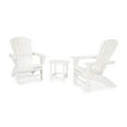 thumbnail image 1 of POLYWOOD Nautical 3-Piece Curveback Outdoor Adirondack Set in White, 1 of 2