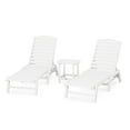 thumbnail image 1 of POLYWOOD Nautical 3-Piece Polyethylene Outdoor Patio Dining Set, White, 1 of 1
