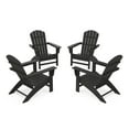 thumbnail image 1 of POLYWOOD Nautical 4-Piece Outdoor Adirondack Conversation Set in Black, 1 of 1