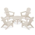 thumbnail image 1 of POLYWOOD Nautical 5-Piece Outdoor Adirondack Chair Conversation Set in Sand, 1 of 1