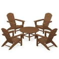 thumbnail image 1 of POLYWOOD Nautical 5-Piece Outdoor Adirondack Chair Conversation Set in Teak, 1 of 1