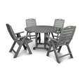 thumbnail image 1 of POLYWOOD Nautical 5 Piece Transitional Outdoor Folding Dining Table Set, Gray, 1 of 2