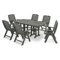 thumbnail image 1 of POLYWOOD Nautical 7 Piece Adult Contemporary Aluminum Weather Resilient Dining Furniture Sets Gray, 1 of 5