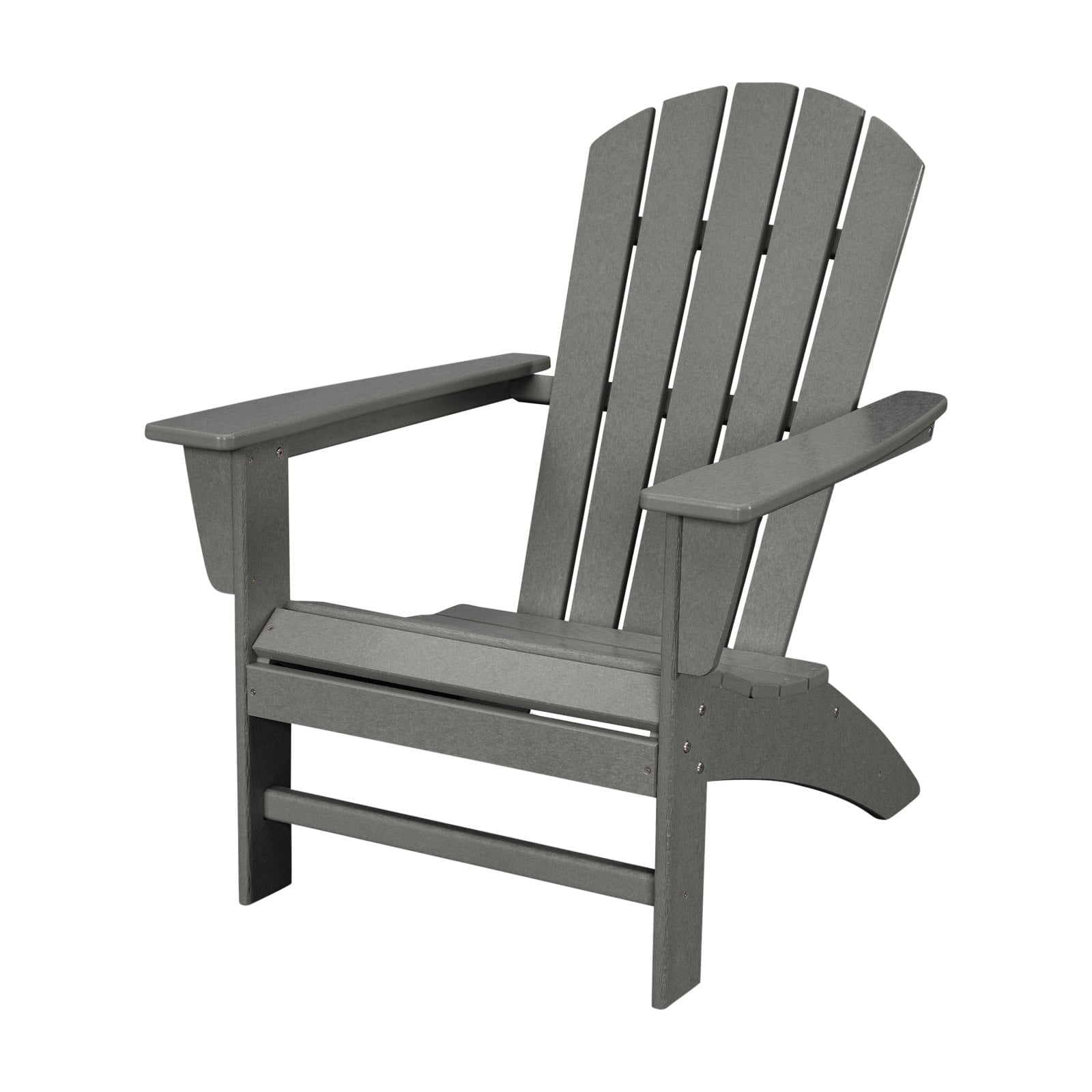 Slate Gray Polywood Nautical Adirondack Chair with Arms