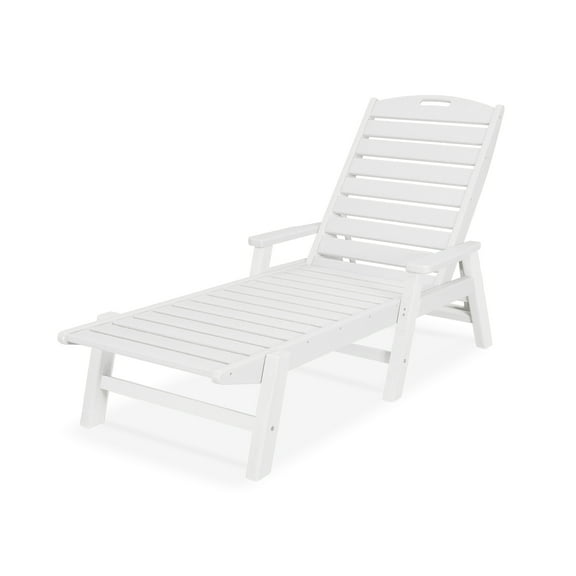 POLYWOOD Nautical Chaise with Arms in White