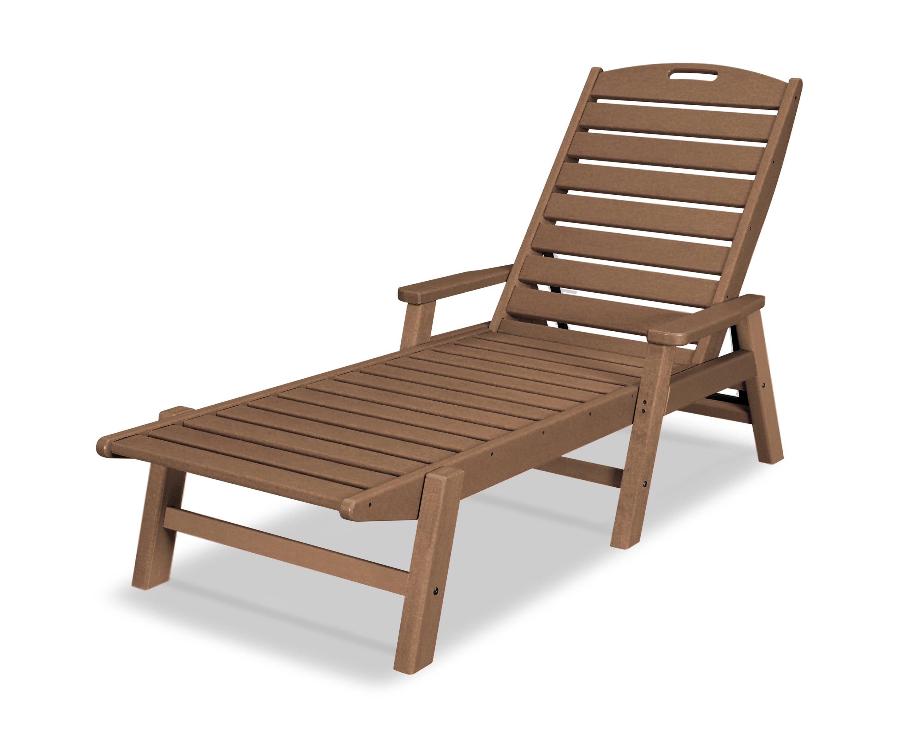 Teak Polywood Nautical Chaise Lounger with Arms