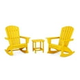 thumbnail image 1 of POLYWOOD Nautical Curveback 3-Piece Outdoor Adirondack Rocking Chair Set in Lemon, 1 of 1